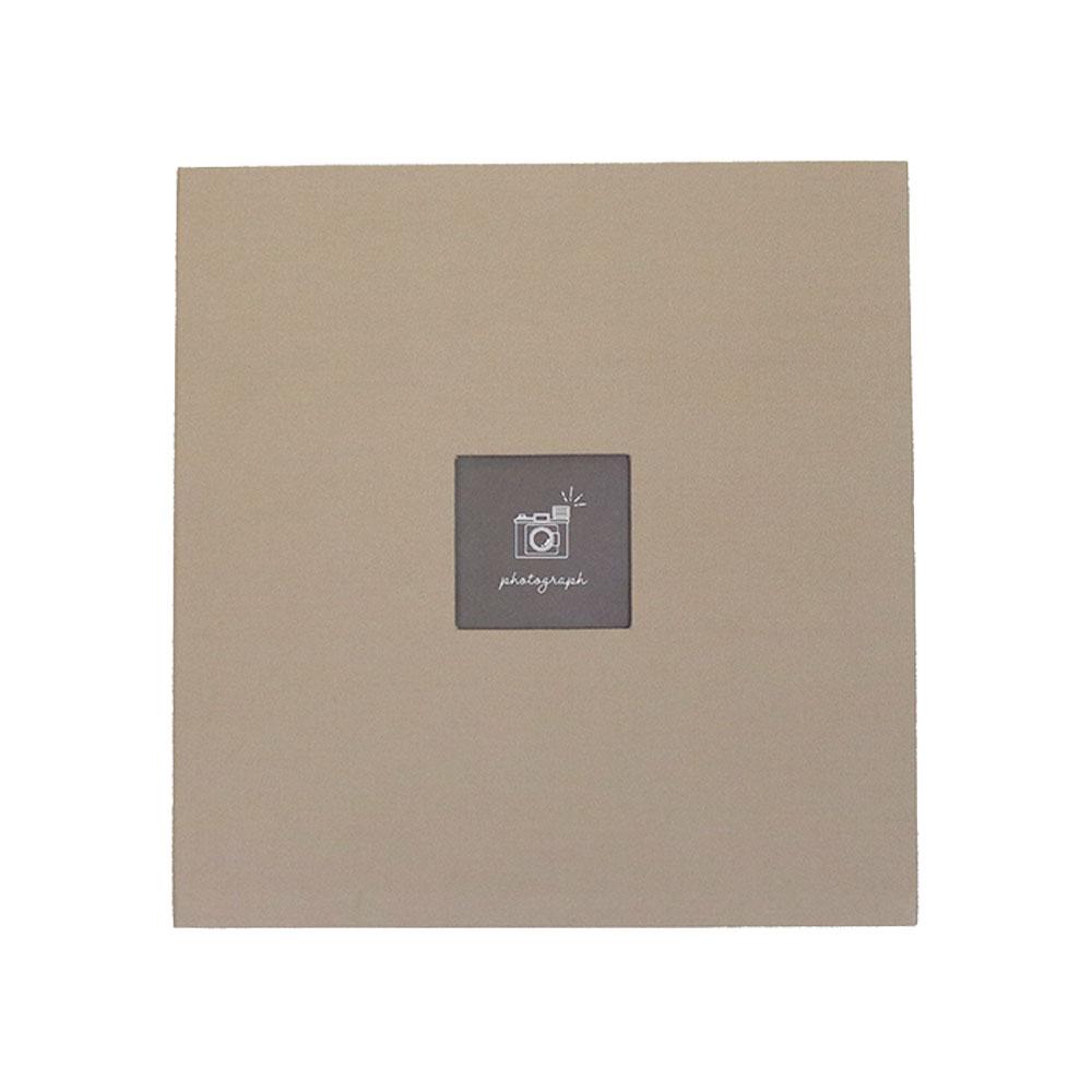 【WEB限定品】ナカバヤシ 真四角窓抜きアルバム フエルアルバム 大容量 パステルカラー IT-LW-01-BE　ベージュ