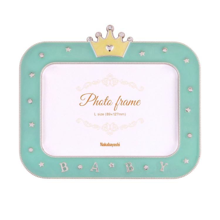 ナカバヤシ フォトフレーム／金属製／ベビー／Ｌ／グリーン F-TA-117-G
