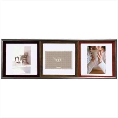 ナカバヤシフォトフレーム スクエアコレクション・3面 L判 写真立てフ-TP-220-BR 木目調