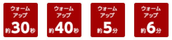 ウォームアップ時間